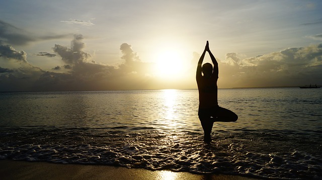 beach yoga